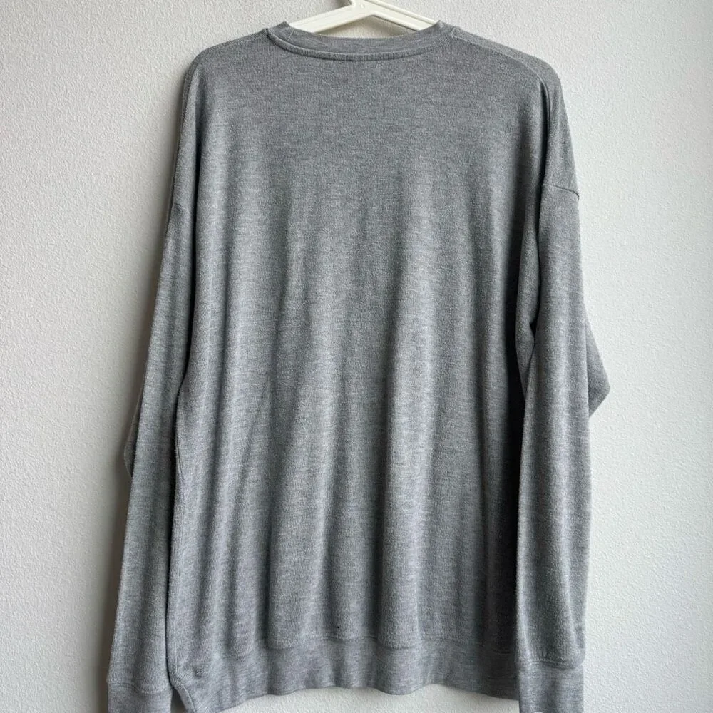 Alo Yoga Soho Oversized Crewneck Pullover Sweatshirt Women's Size Small Gray